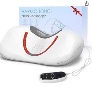 Harmo Touch Heated Neck Massager Pillow Air Compression Vibration Rechargeable
